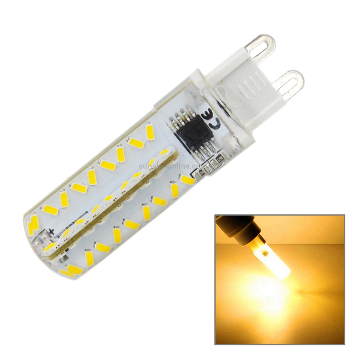 G9 5W 450LM 72 LED SMD 3014 Dimmable Silicone Corn Light Bulb,  AC 110V (Warm White)