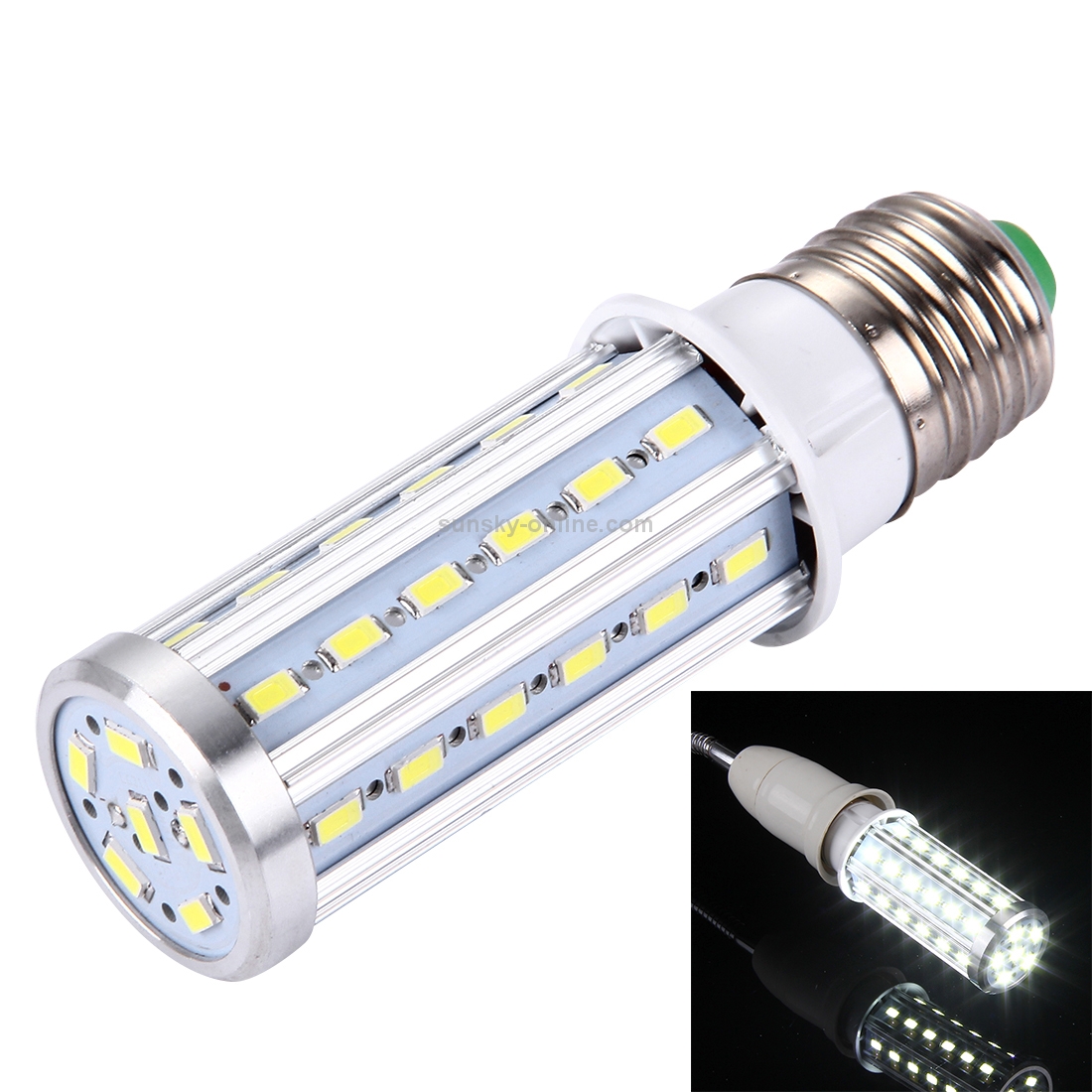 10W Aluminum Corn Light Bulb, E27 880LM 42 LED SMD 5730, AC 85-265V(White Light)