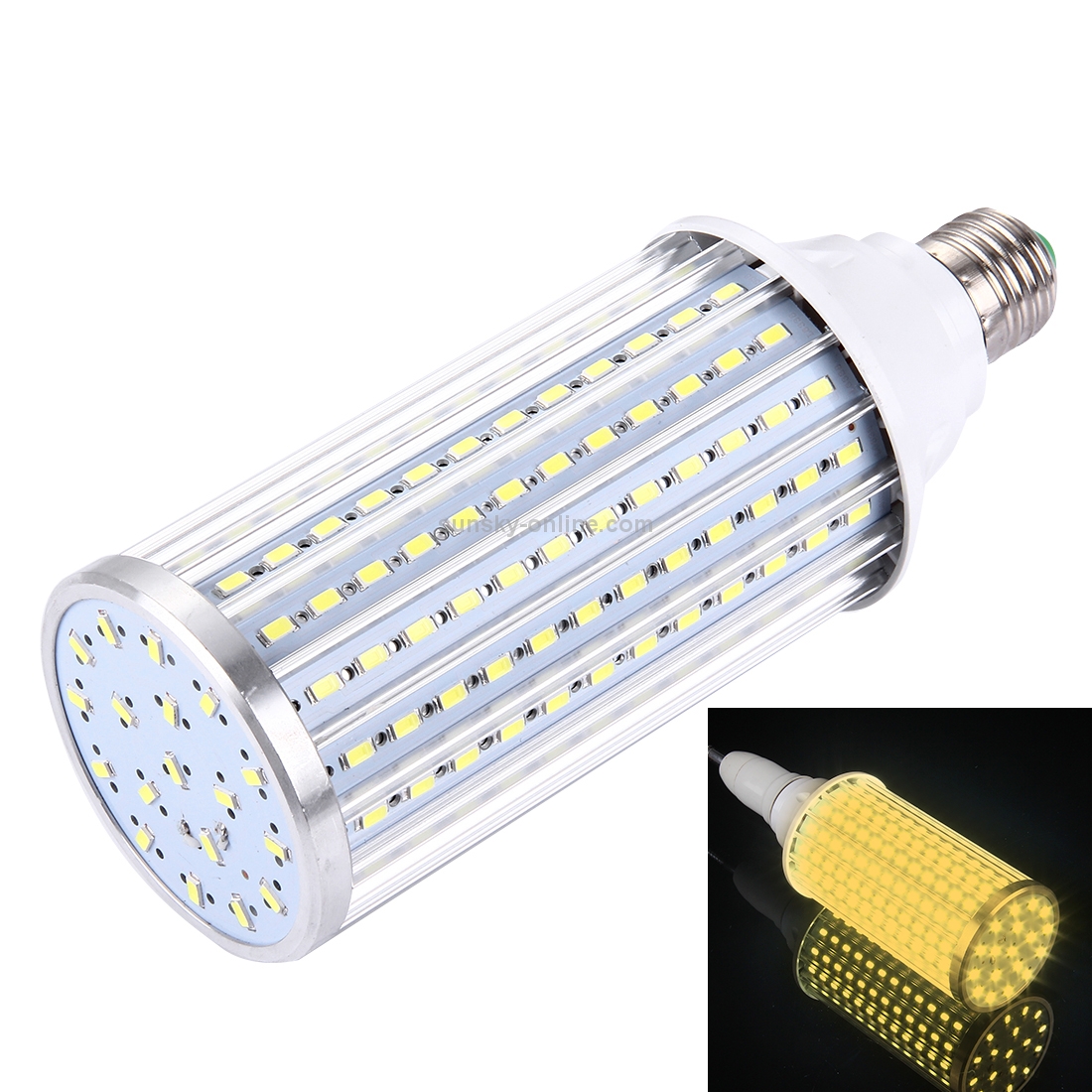 80W Aluminum Corn Light Bulb, E27 6600LM 210 LED SMD 5730, AC 220V(Warm White)