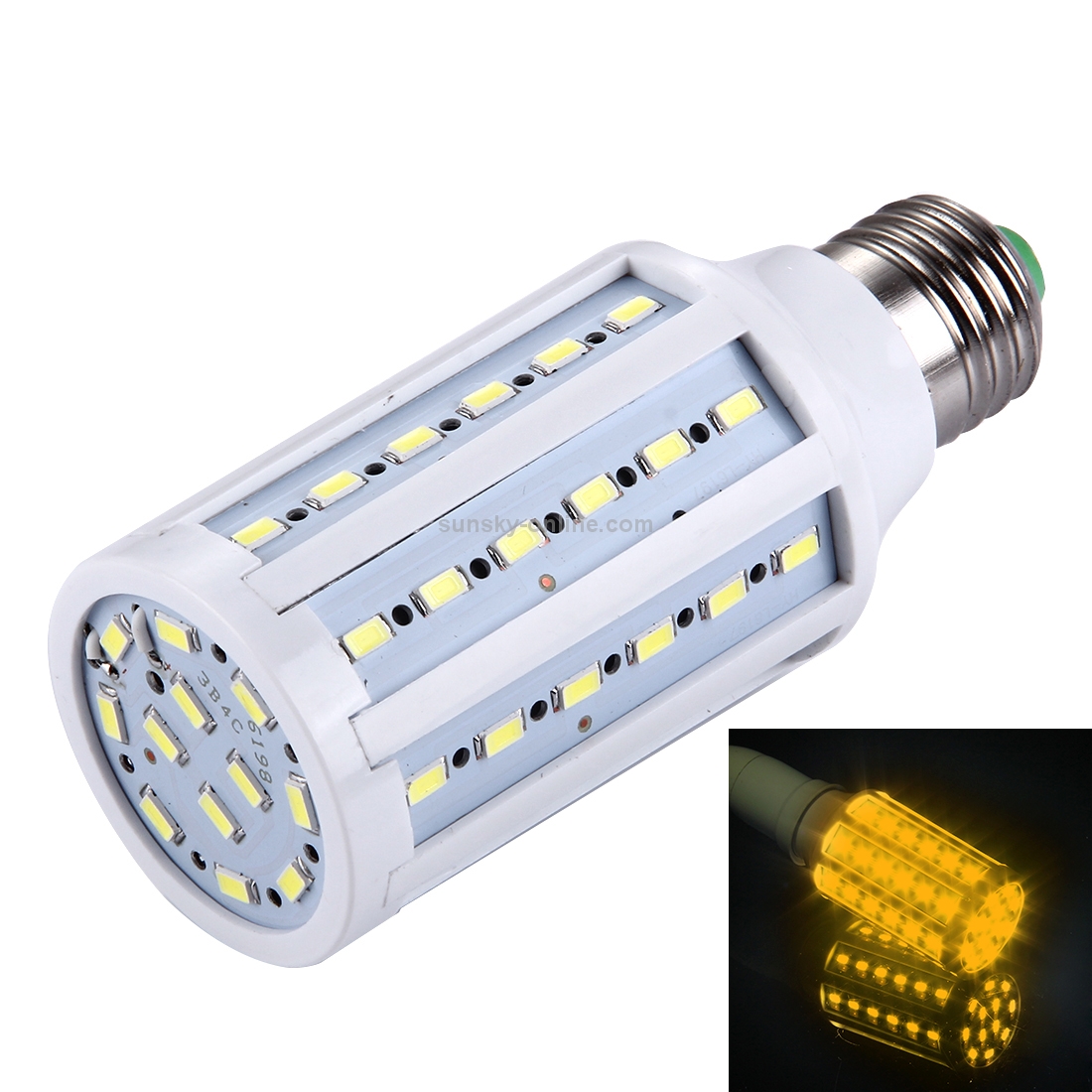 15W PC Case Corn Light Bulb, E27 1280LM 60 LED SMD 5730, AC 85-265V(Warm White)