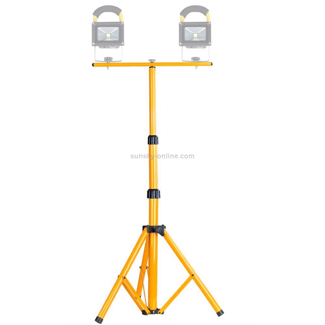 LED Flood Light Lamp Work Emergency Lamp Tripod Stand, LED Flood Light Not Included, Adjustable Maximum Height: about 150cm(Yellow)