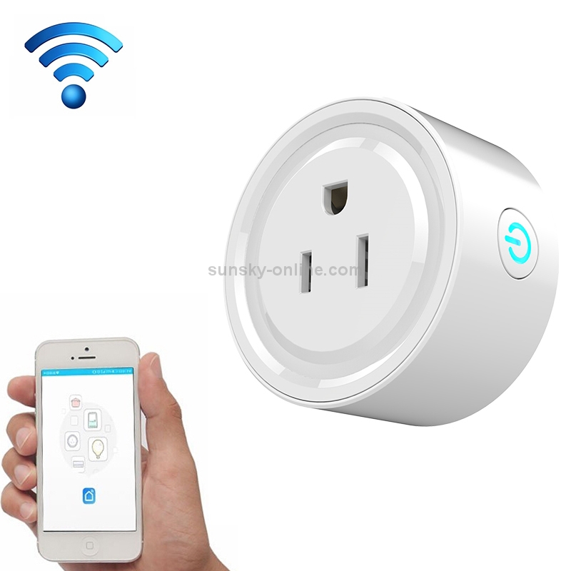 10A Round Shape WiFi Mini Plug APP Remote Control Timing Smart Socket Works with Alexa & Google Home, AC 100-240V, US Plug