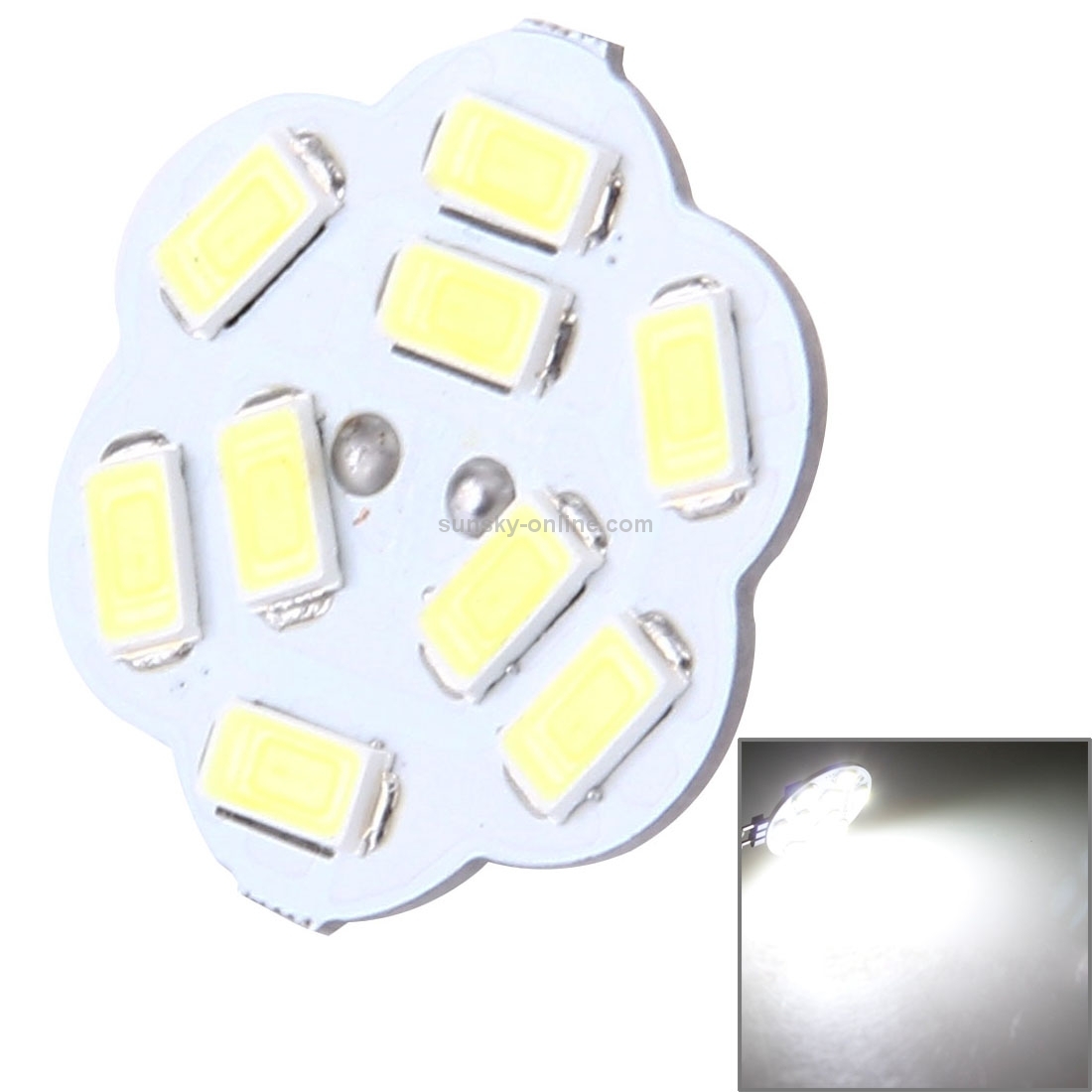 G4 9 LED SMD 5730 Flower Decorative Light for Indoor / Outdoor Decoration, DC/AC 12-24V, Back Pins(White Light)