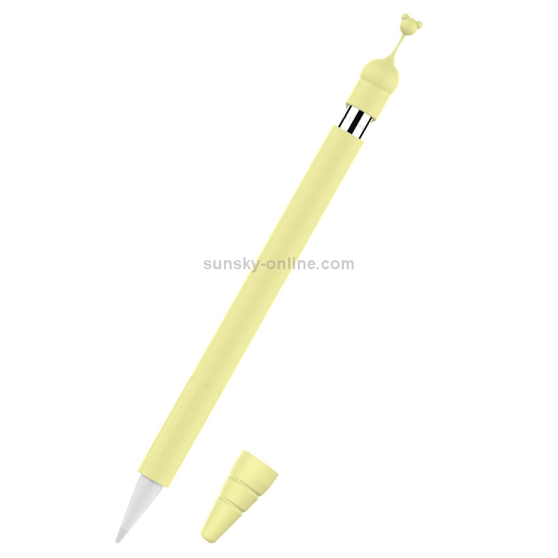 Anti-lost Cap Silicone Protective Cover for Apple Pencil 1(Yellow) Anti-lost Cap Silicone Protective Cover for Apple Pencil 1(Yellow)