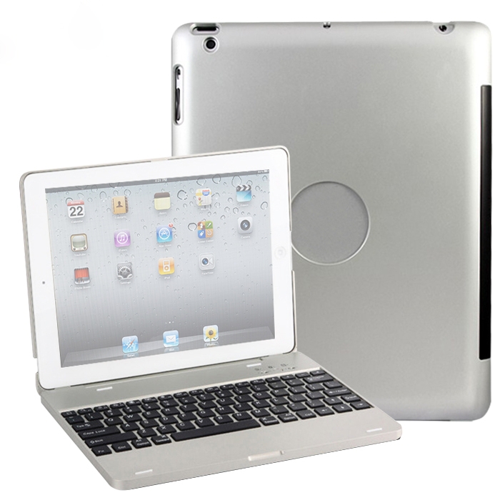 P2095 For iPad 4 / 3 / 2 Laptop Version Aluminum Alloy Bluetooth Keyboard Tablet Case(Silver) P2095 For iPad 4 / 3 / 2 Laptop Version Aluminum Alloy Bluetooth Keyboard Tablet Case(Silver)