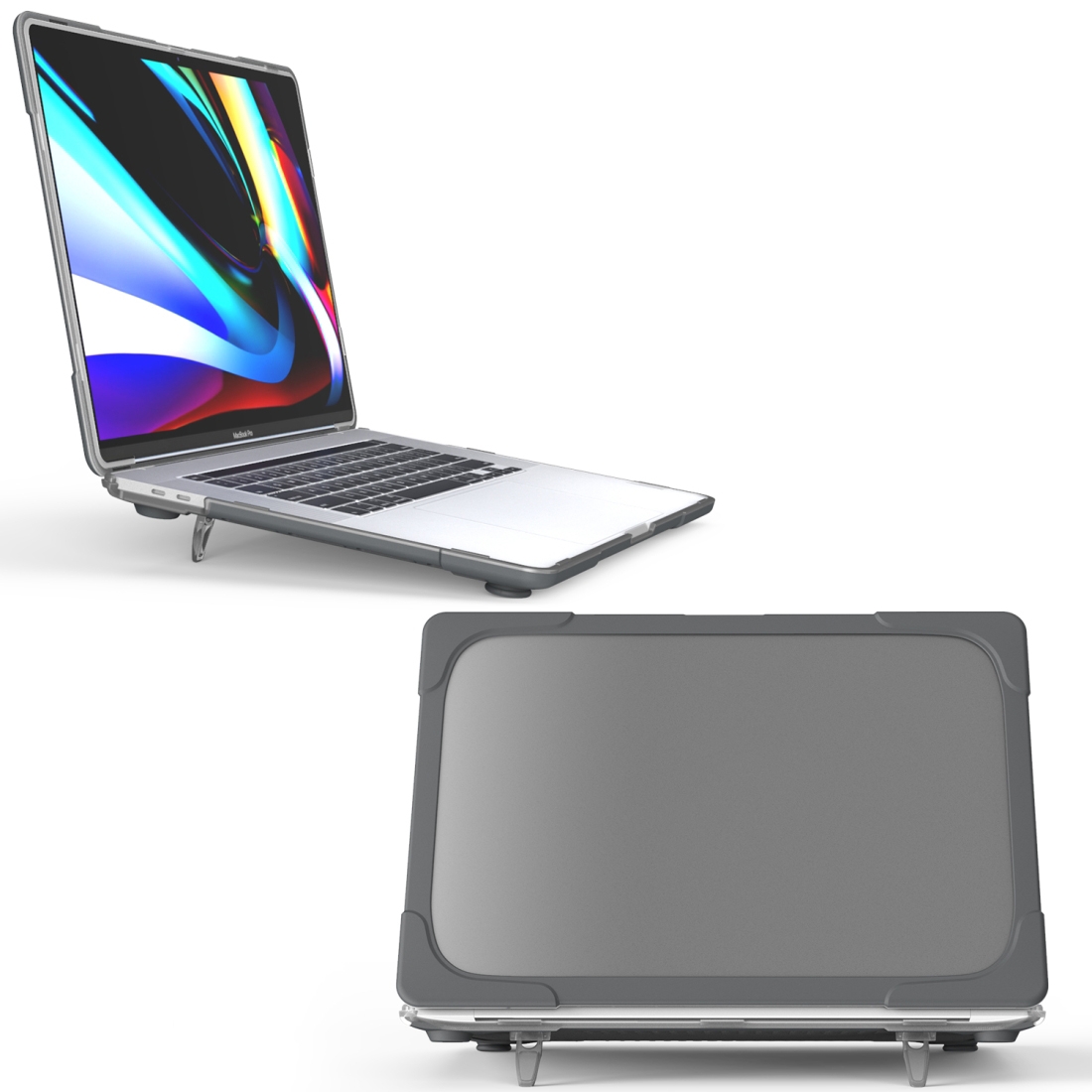 For MacBook Pro 16 inch A2141 (2019) PC + TPU Two Colors Laptop Protective Case(Grey) For MacBook Pro 16 inch A2141 (2019) PC + TPU Two Colors Laptop Protective Case(Grey)