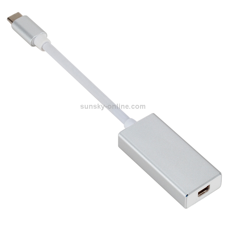 USB-C / Type-C 3.1 Male to Mini DP Female HD Converter, Length: 12cm(Silver) USB-C / Type-C 3.1 Male to Mini DP Female HD Converter, Length: 12cm(Silver)