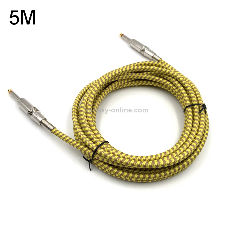 Wooden Guitar Bass Connection Cable Noise Reduction Braid Audio Cable, Cable Length: 5m