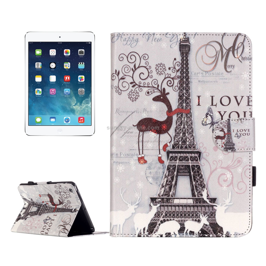 For iPad mini 1 / 2 / 3 Deer and Tower Pattern Horizontal Flip Leather Case with Holder & Card Slots & Wallet For iPad mini 1 / 2 / 3 Deer and Tower Pattern Horizontal Flip Leather Case with Holder & Card Slots & Wallet