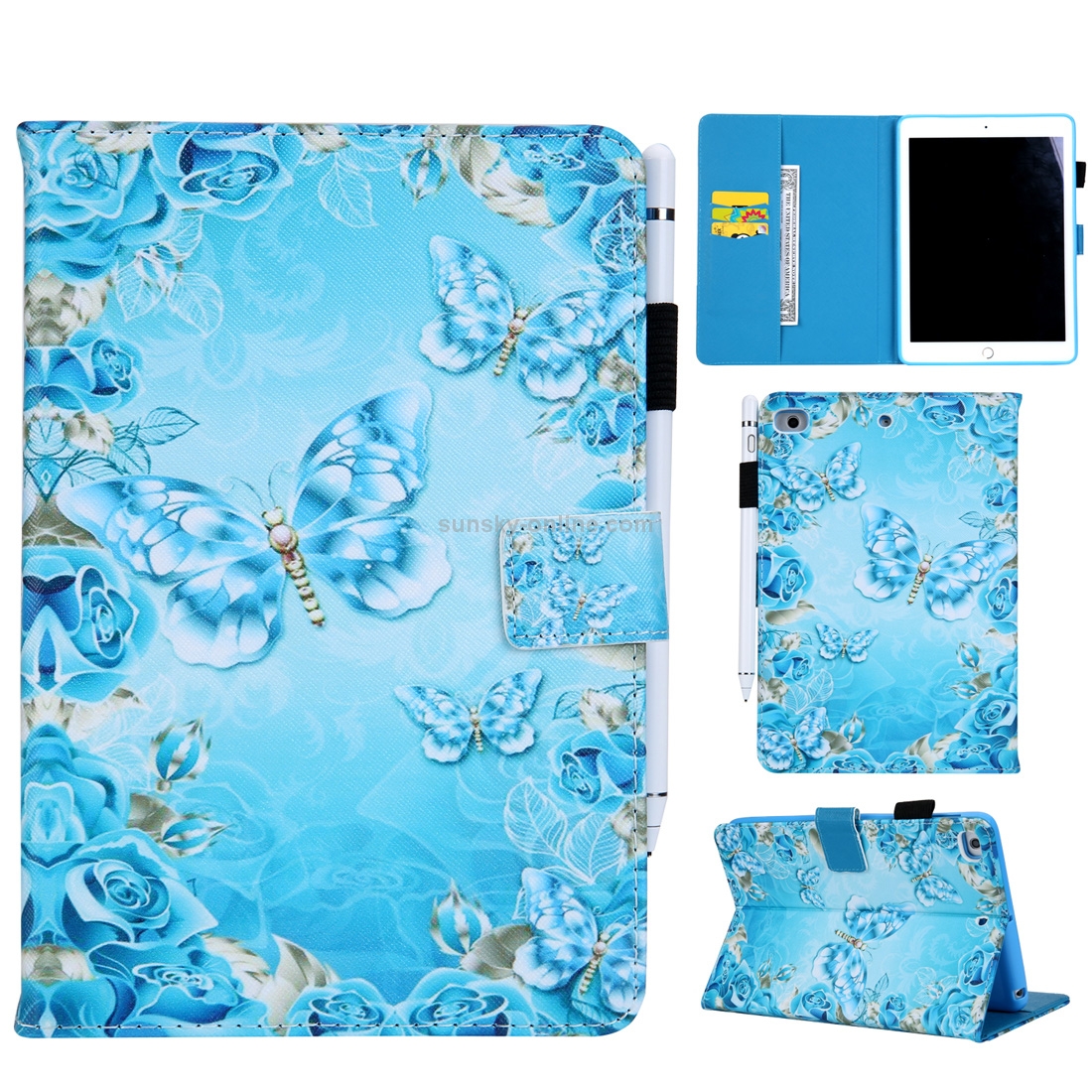 Crystal Butterfly Pattern Horizontal Flip Leather Case for iPad mini 4 & 3 & 2 & 1, with Holder & Card Slot & Wallet Crystal Butterfly Pattern Horizontal Flip Leather Case for iPad mini 4 & 3 & 2 & 1, with Holder & Card Slot & Wallet