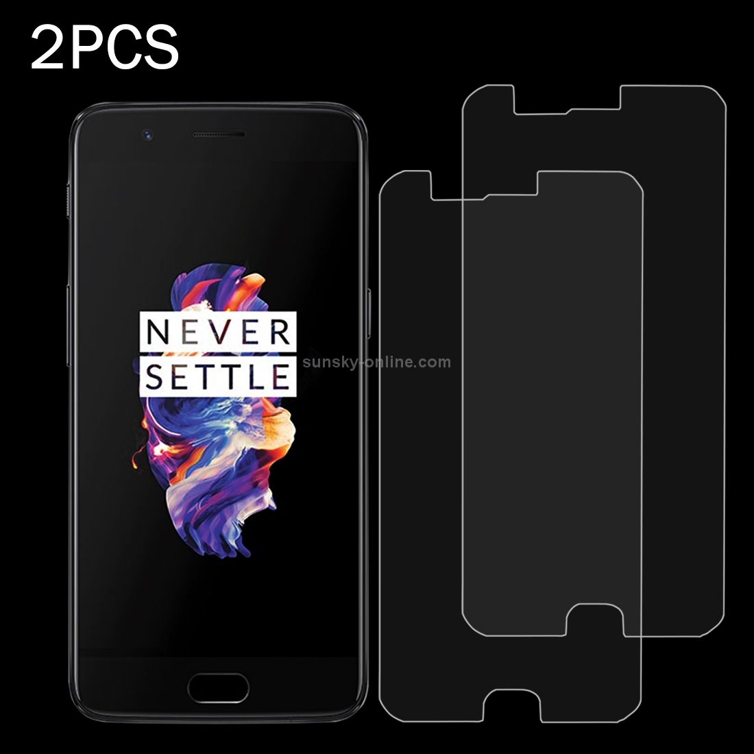 2 PCS for Oneplus 5 0.3mm 9H Surface Hardness 2.5D Explosion-proof Non-full Screen Tempered Glass Screen Film