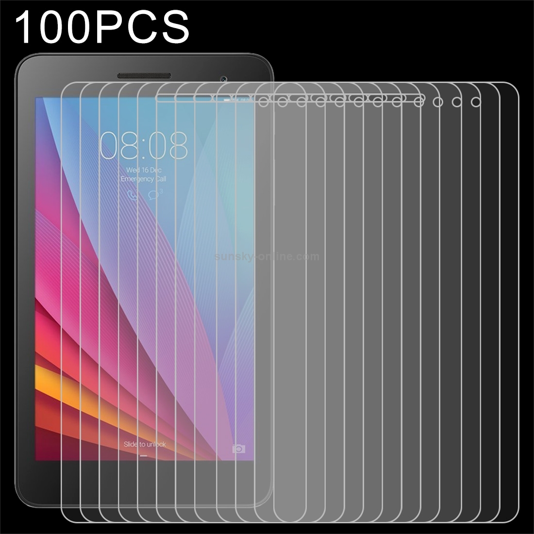 100 PCS 0.3mm 9H Full Screen Tempered Glass Film for Huawei MediaPad T1 7.0