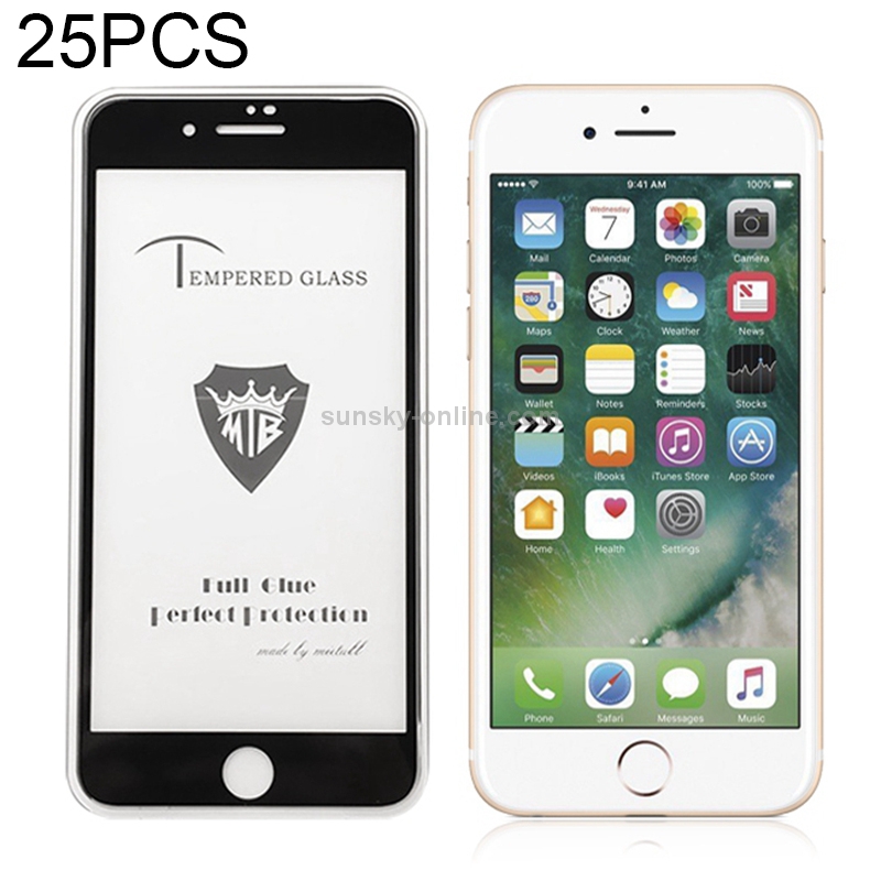 25 PCS Full Screen Full Glue Anti-fingerprint Tempered Glass Film for iPhone 8 & 7 (Black) 25 PCS Full Screen Full Glue Anti-fingerprint Tempered Glass Film for iPhone 8 & 7 (Black)