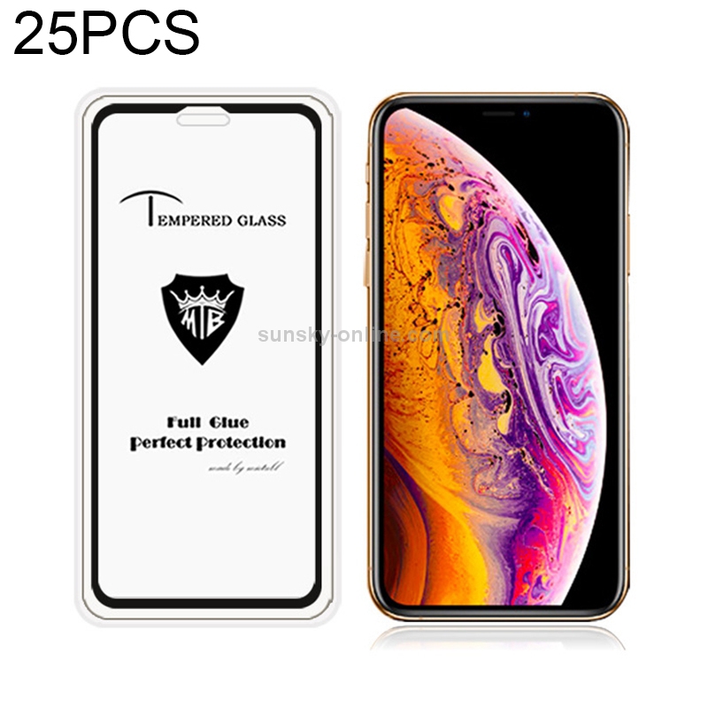 For iPhone X / XS 25pcs Full Screen Full Glue Anti-fingerprint Tempered Glass Film (Black) For iPhone X / XS 25pcs Full Screen Full Glue Anti-fingerprint Tempered Glass Film (Black)