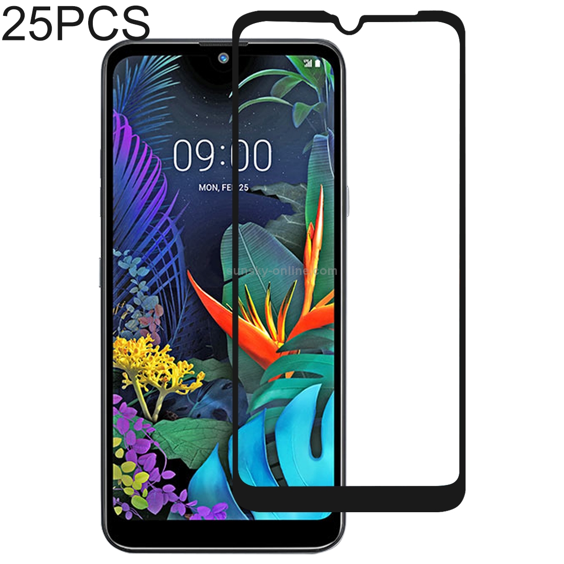 25 PCS 9H Full Screen Full Tempered Glass Film for LG X6 (2019) / Q60 / K50