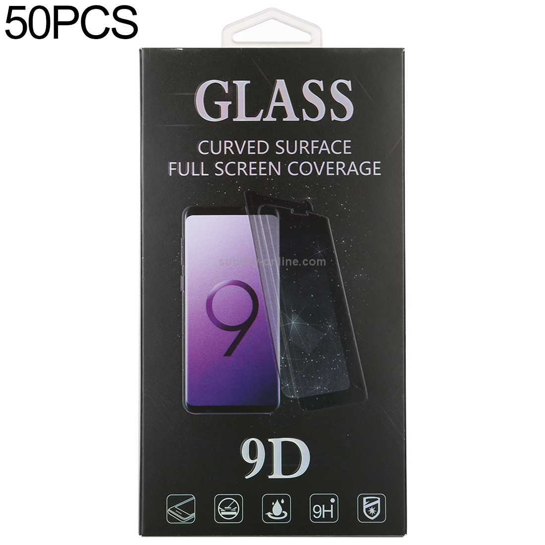 50 PCS Paper Outer + Plastic Inner Packaging Box for Tempered Glass Screen Protector