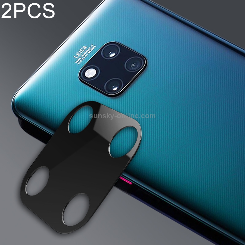 2 PCS 10D Full Coverage Mobile Phone Metal Rear Camera Lens Protection Ring Cover for Huawei Mate 20 Pro(Black)