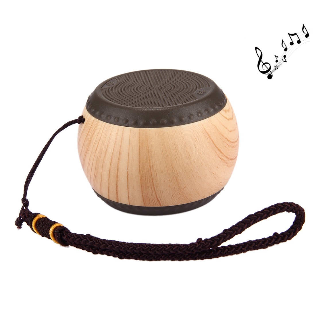 A14 Mini Portable Drum Shaped Wood Texture Bluetooth Stereo Speaker with Lanyard, Bluetooth Distance: 10m(Brown) A14 Mini Portable Drum Shaped Wood Texture Bluetooth Stereo Speaker with Lanyard, Bluetooth Distance: 10m(Brown)