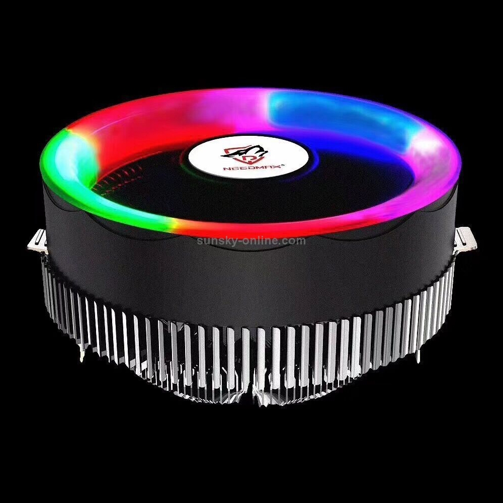 3 Pin Computer Components Chassis Fan Host Silent Cooling Fan with RGB Color Light for Intel: 1775 1366 1150 1151 1155 1156 (AMD: 754 939 AM2 AM2+ AM3 AM3+)