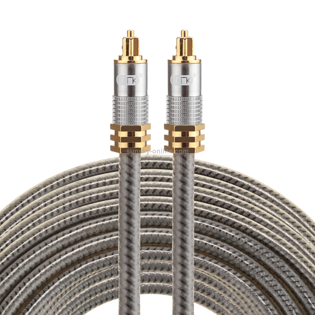 EMK YL-A 15m OD8.0mm Gold Plated Metal Head Toslink Male to Male Digital Optical Audio Cable