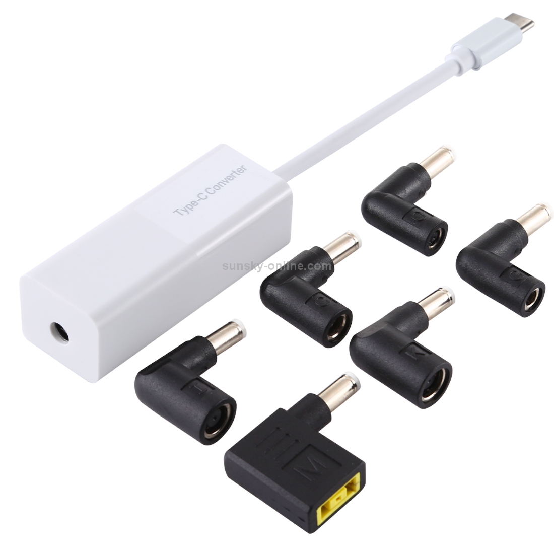 Laptop Power Adapter 65W USB-C / Type-C Converter to 6 in 1 Power Adapter (White)