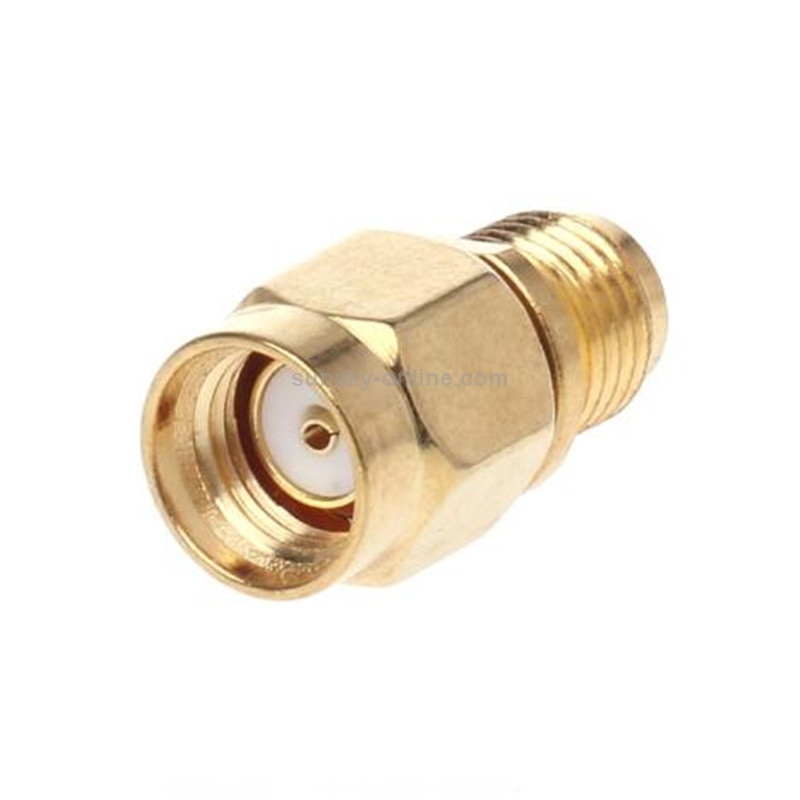 Straight Gold Plated RP-SMA Male to SMA Female Adapter