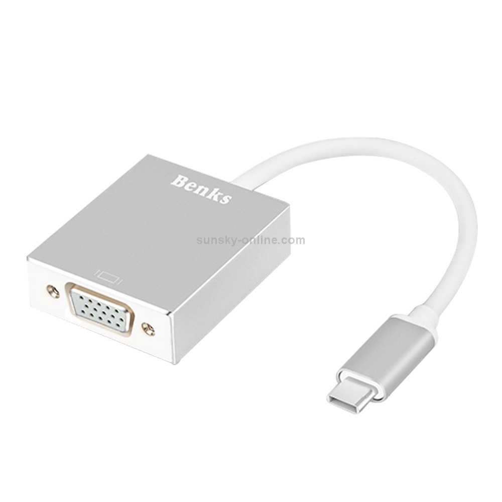 Benks USB-C / Type-C 3.0  to VGA Adapter(Silver)