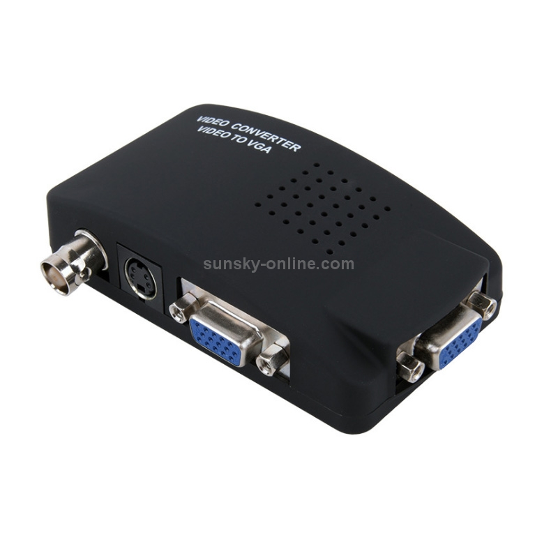 HOWEI HW-2404 BNC / S-Video to VGA Video Converter(Black)