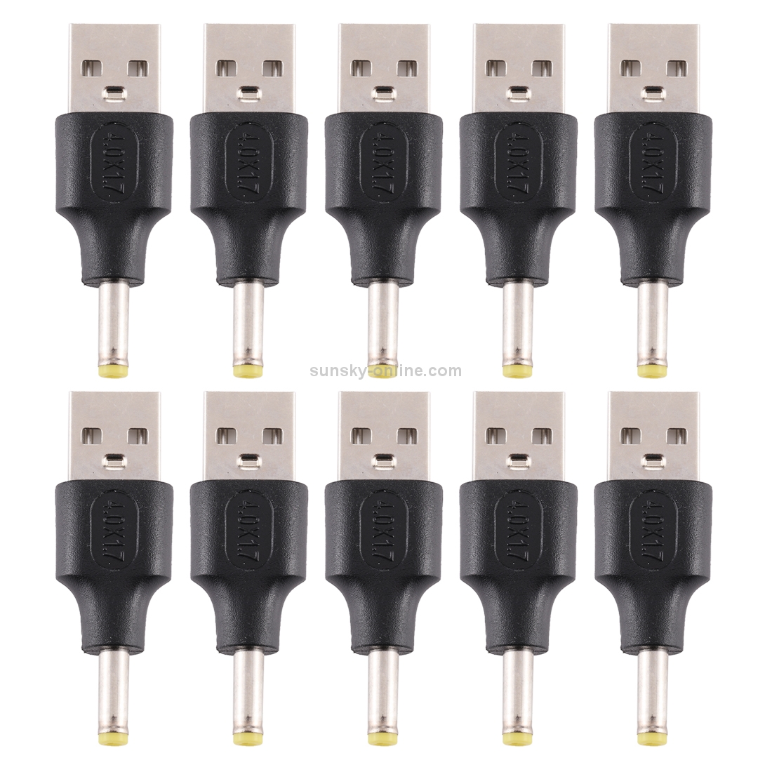 10 PCS 4.0 x 1.7mm Male to USB 2.0 Male DC Power Plug Connector