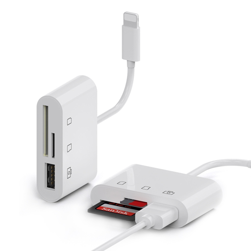 D-168 3 In 1 8 Pin OTG High-speed Card Reader D-168 3 In 1 8 Pin OTG High-speed Card Reader