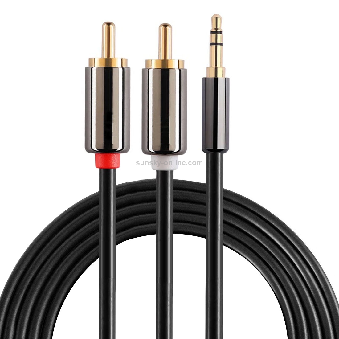 2m Gold Plated 3.5mm Jack to 2 x RCA Male Stereo Audio Cable