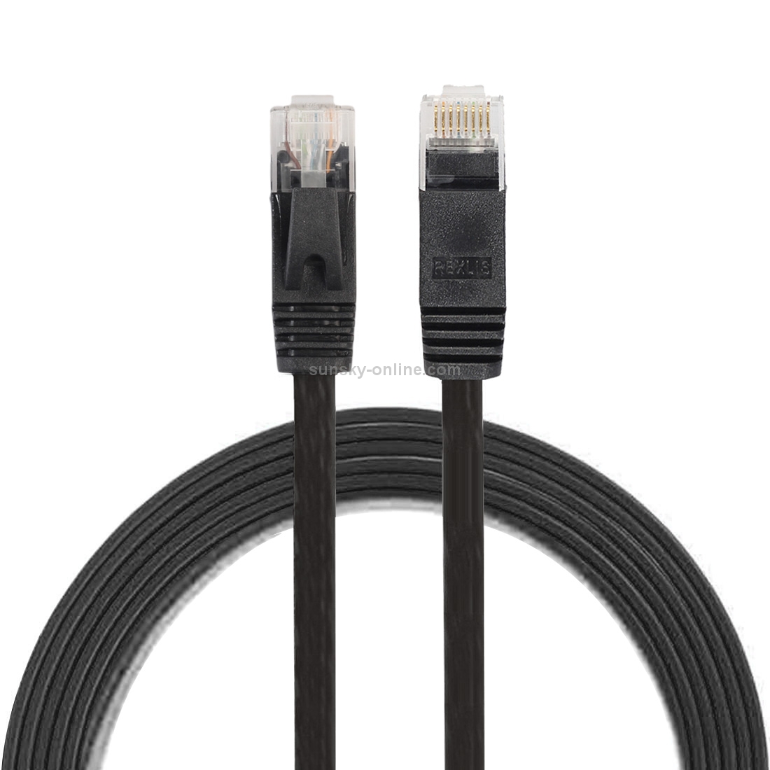 1.8m CAT6 Ultra-thin Flat Ethernet Network LAN Cable, Patch Lead RJ45 (Black)