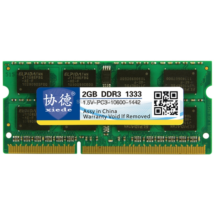 XIEDE X042 DDR3 1333MHz 2GB 1.5V General Full Compatibility Memory RAM Module for Laptop