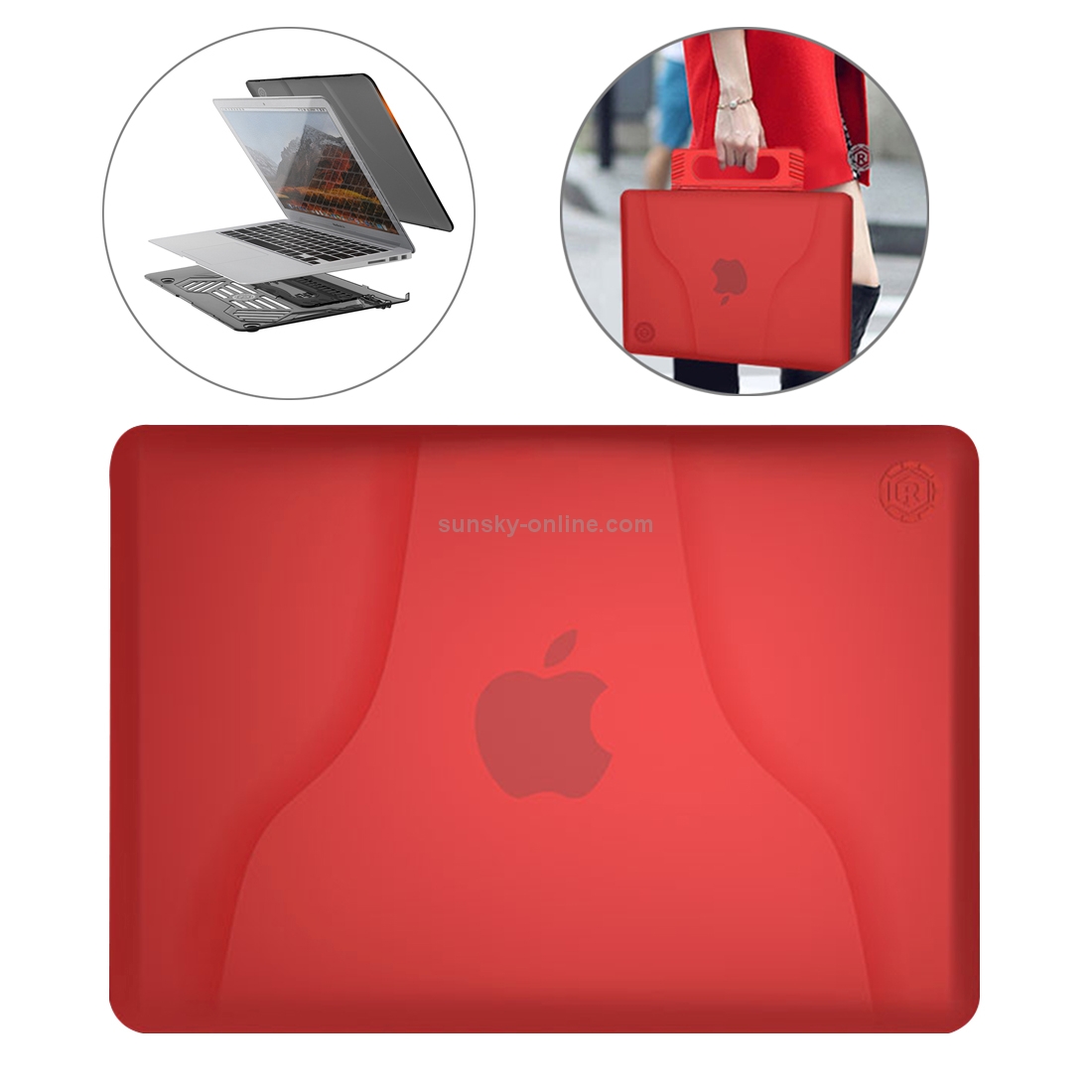 Multi-function Ultra-thin Translucent Heat Dissipation Laptop PC Protective Case for MacBook Air 13.3 inch, with Holder & Handle & Slip-resistant Feet(Red) Multi-function Ultra-thin Translucent Heat Dissipation Laptop PC Protective Case for MacBook Air 13.3 inch, with Holder & Handle & Slip-resistant Feet(Red)