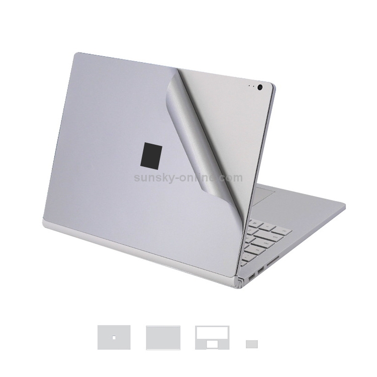 4 in 1 Notebook Shell Protective Film Sticker Set for Microsoft Surface Book 13.5 inch(Grey)