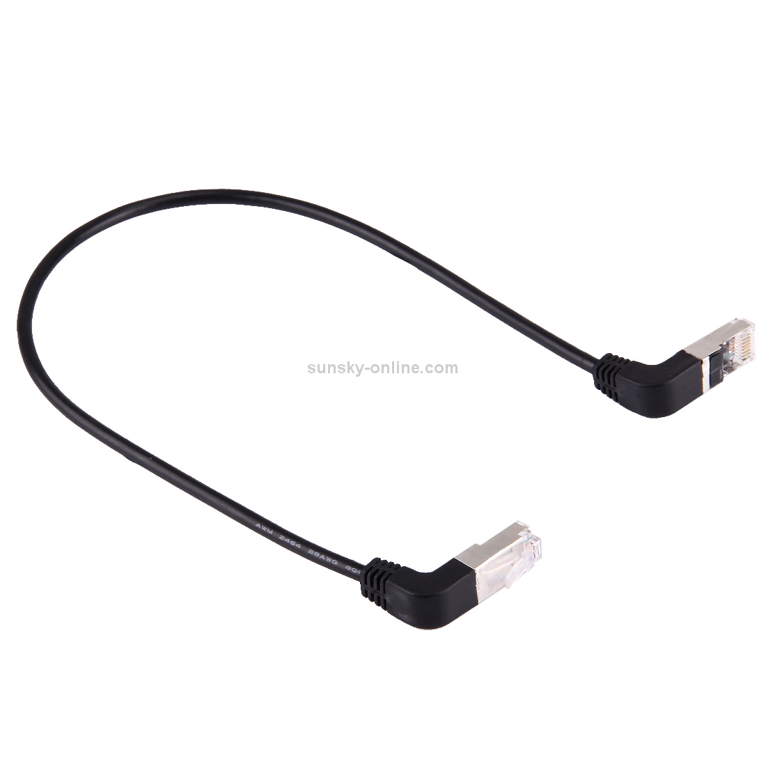 40cm RJ45 Male Bent Upward to RJ45 Male Bent Down Network LAN Cable