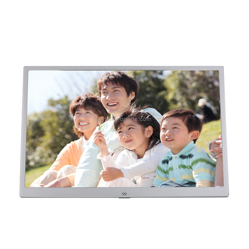 15-inch Digital Photo Frame Electronic Photo Frame Ultra-narrow Side Support 1080P Wall-mounted Advertising Machine(Silver Grey)