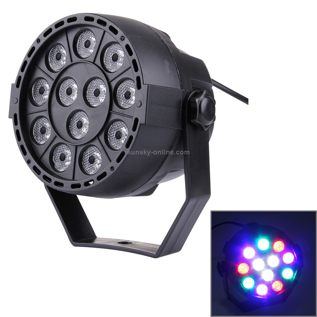 KD-12W 12 LED PAR Light Stage Light, with LED Display, Master / Slave / DMX512 / Auto Run Modes, US Plug