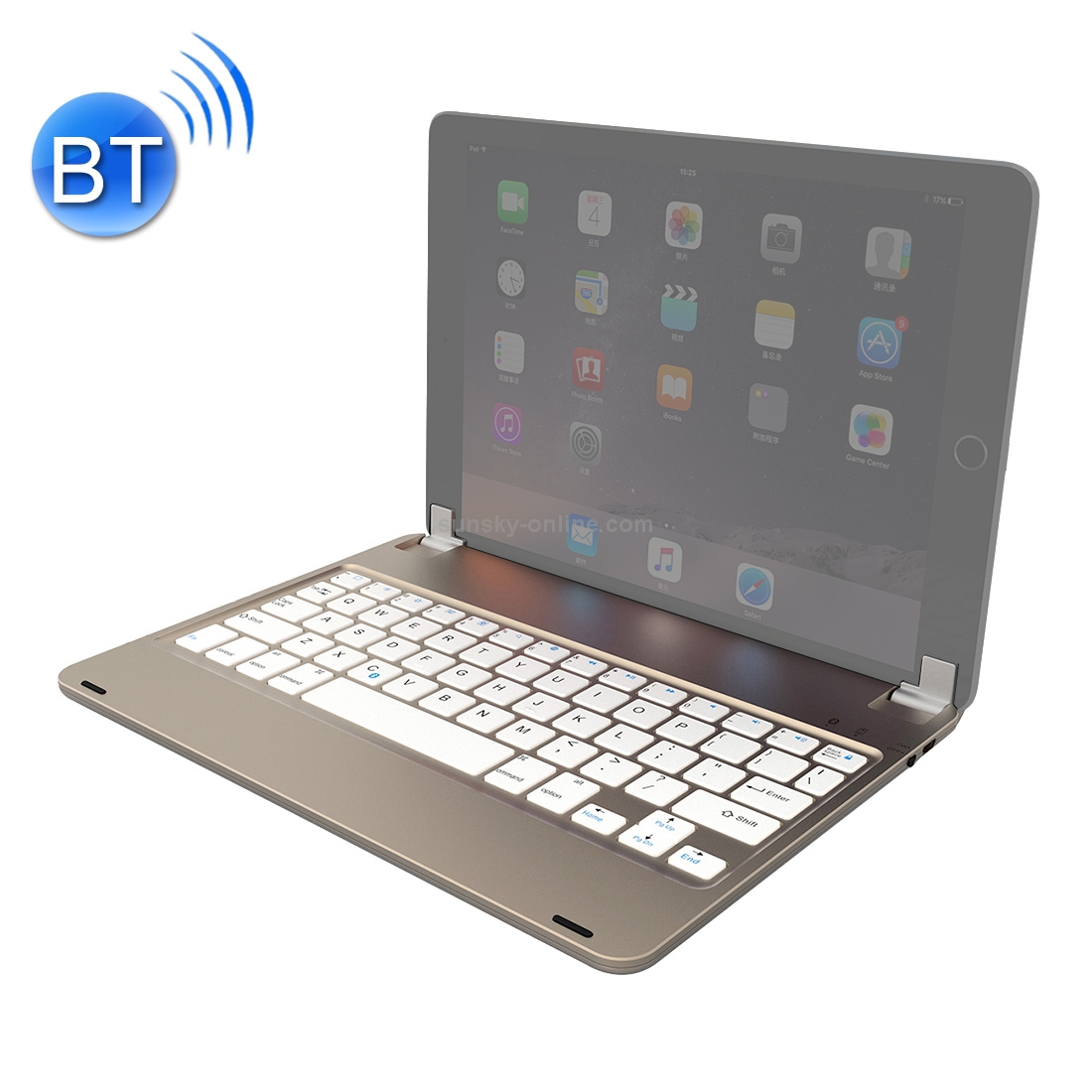 F17 for iPad Pro 9.7 inch & iPad Air 2 & iPad Air Adjustable Slot Magnetic Suction Bluetooth Keyboard with Sleep / Wake-up Function(Gold) F17 for iPad Pro 9.7 inch & iPad Air 2 & iPad Air Adjustable Slot Magnetic Suction Bluetooth Keyboard with Sleep / Wake-up Function(Gold)