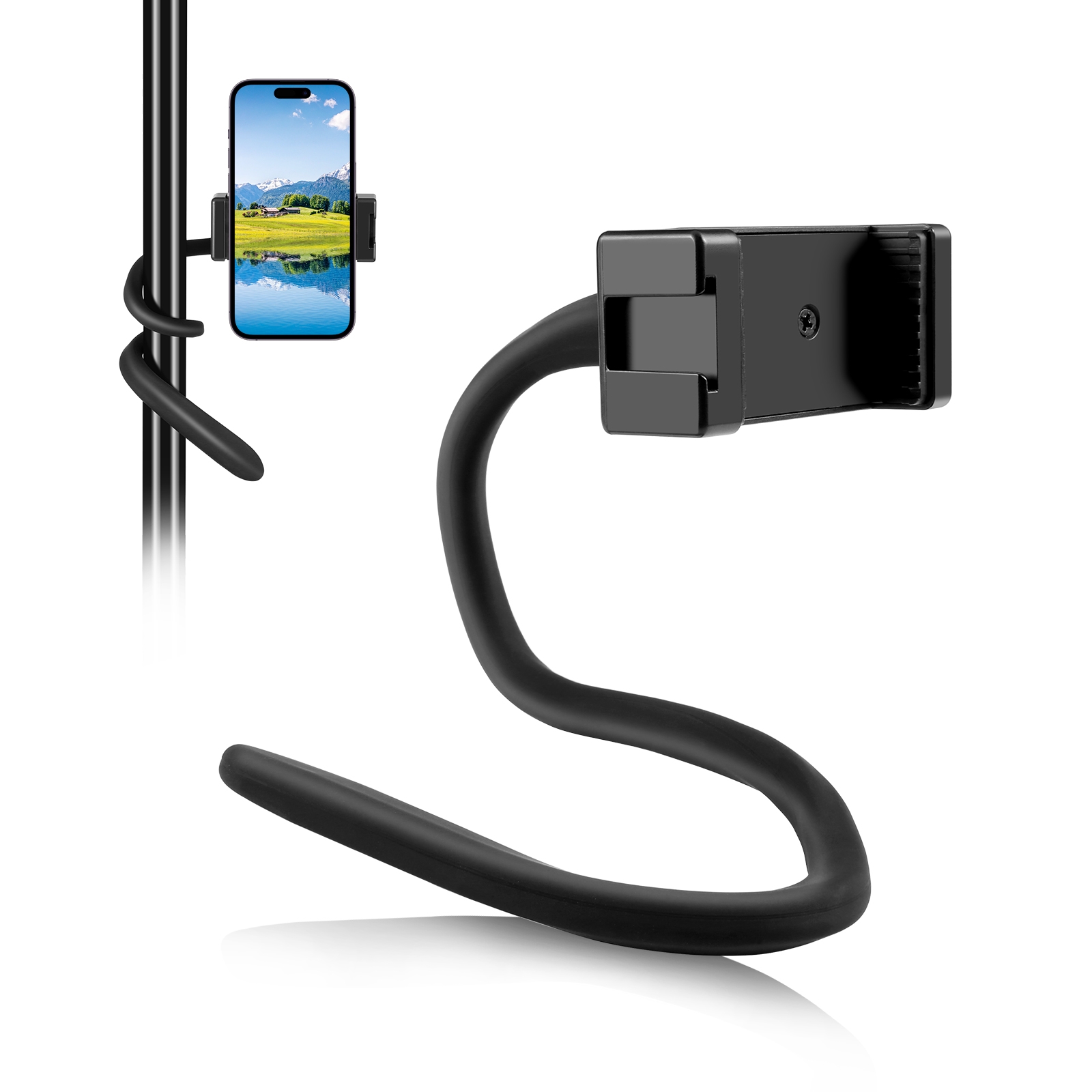 PULUZ Silicone Flexible Clip Mount Holder with Phone Clamp for Phones / GoPro (Black) PULUZ Silicone Flexible Clip Mount Holder with Phone Clamp for Phones / GoPro (Black)
