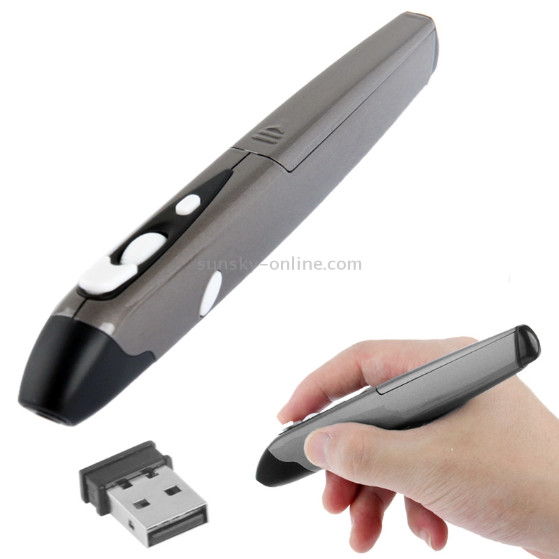 2.4GHz 500 / 1000DPI  Wireless Pen Mouse with USB Mini Receiver, Transmission Distance: 10m(Grey)