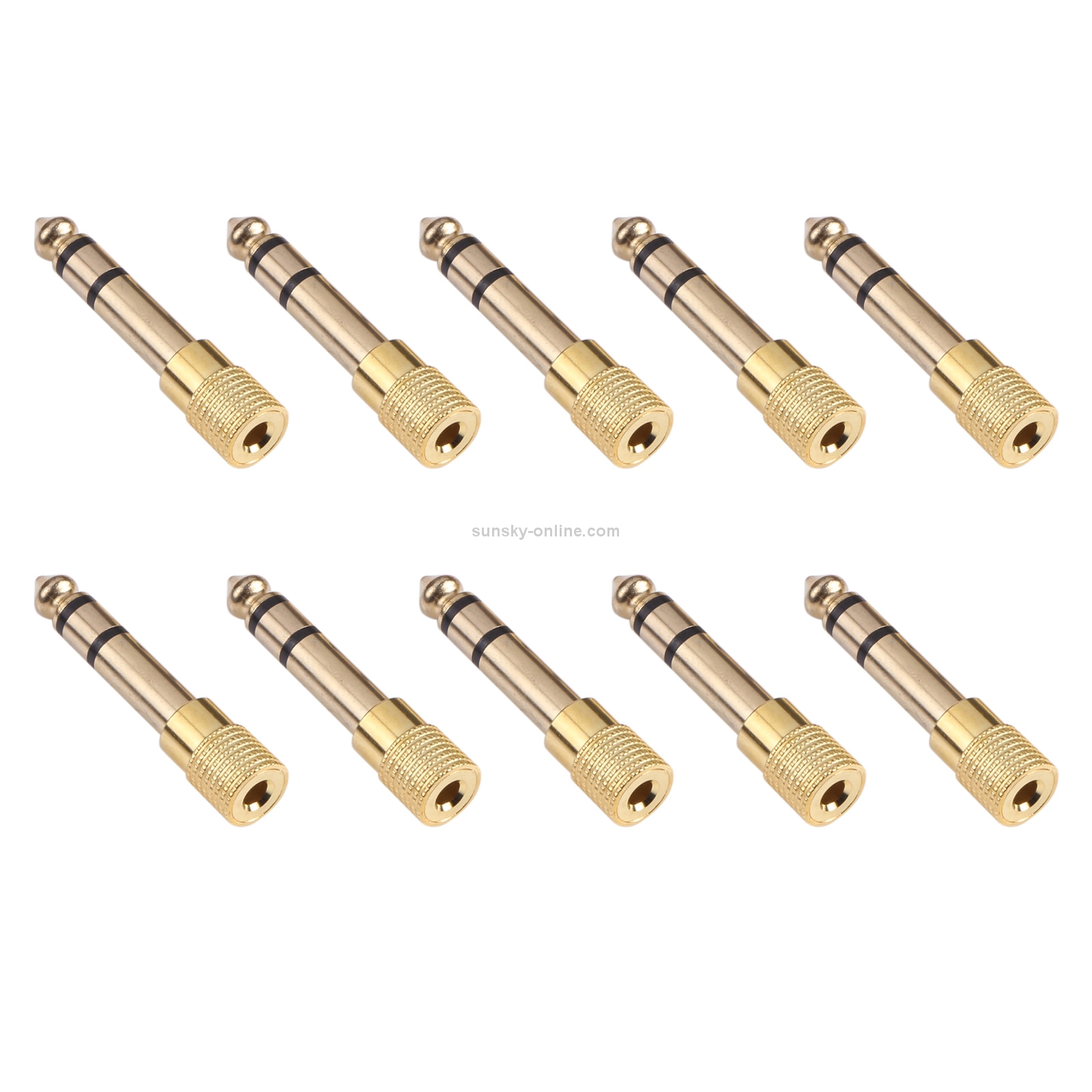 6.35mm Male to 3.5mm Female Audio Jack Adapters (10 Pcs in One Package, the Price is for 10 Pcs)