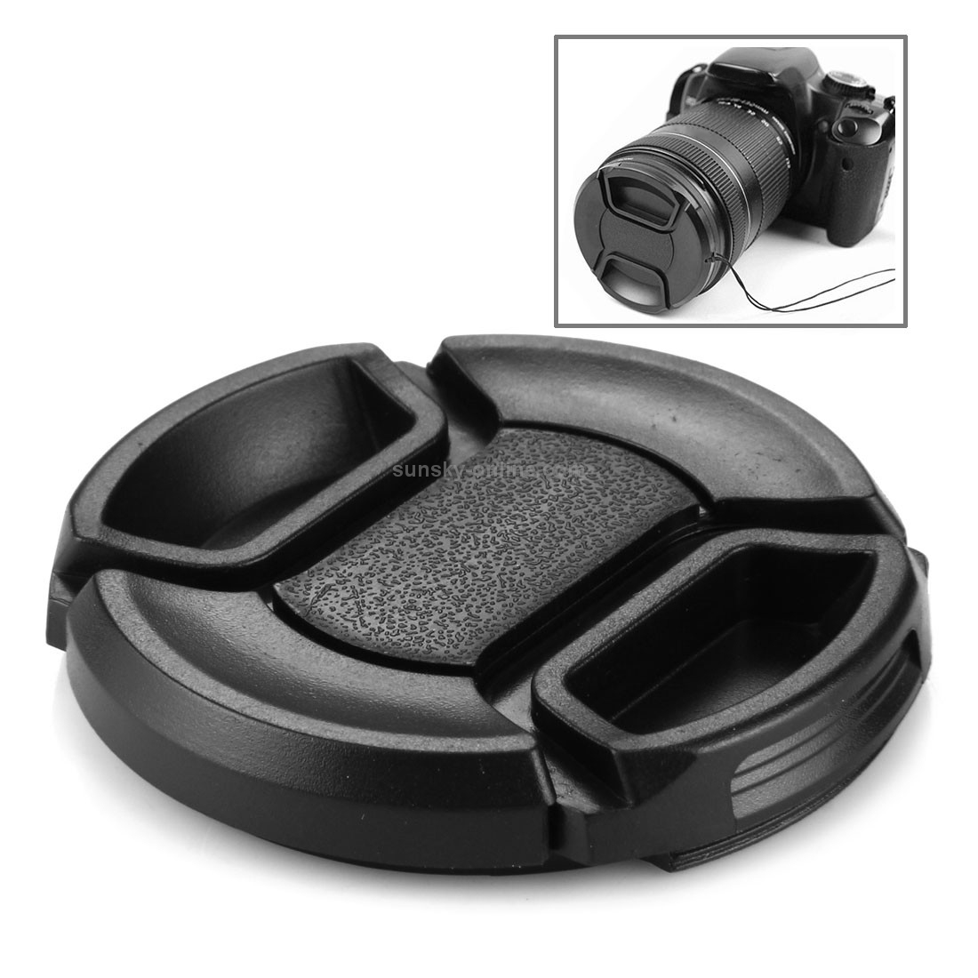 52mm Center Pinch Camera Lens Cap(Black)