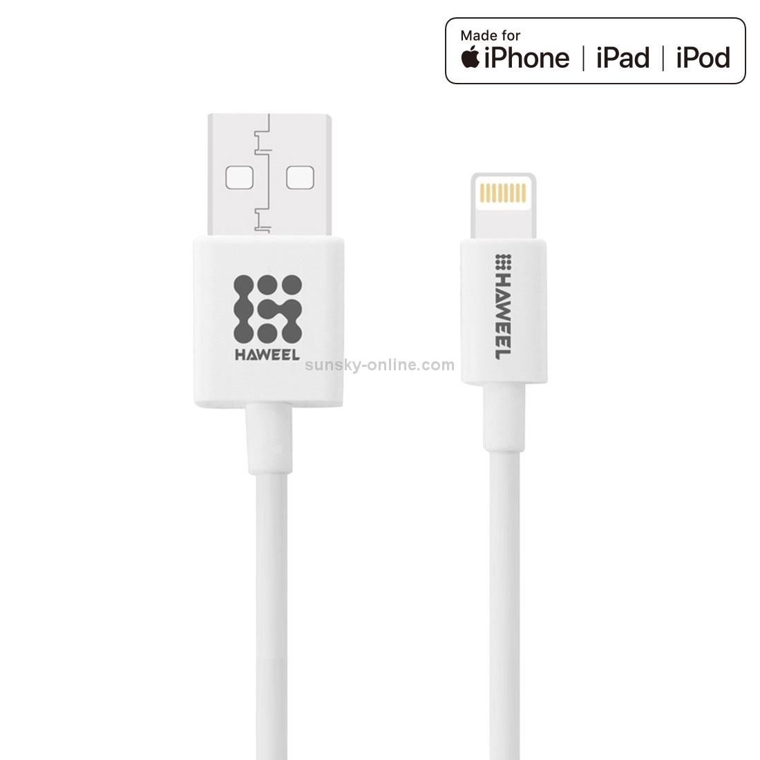 HAWEEL 1m 2.4A 8 Pin USB Data Sync Charging Cable HAWEEL 1m 2.4A 8 Pin USB Data Sync Charging Cable