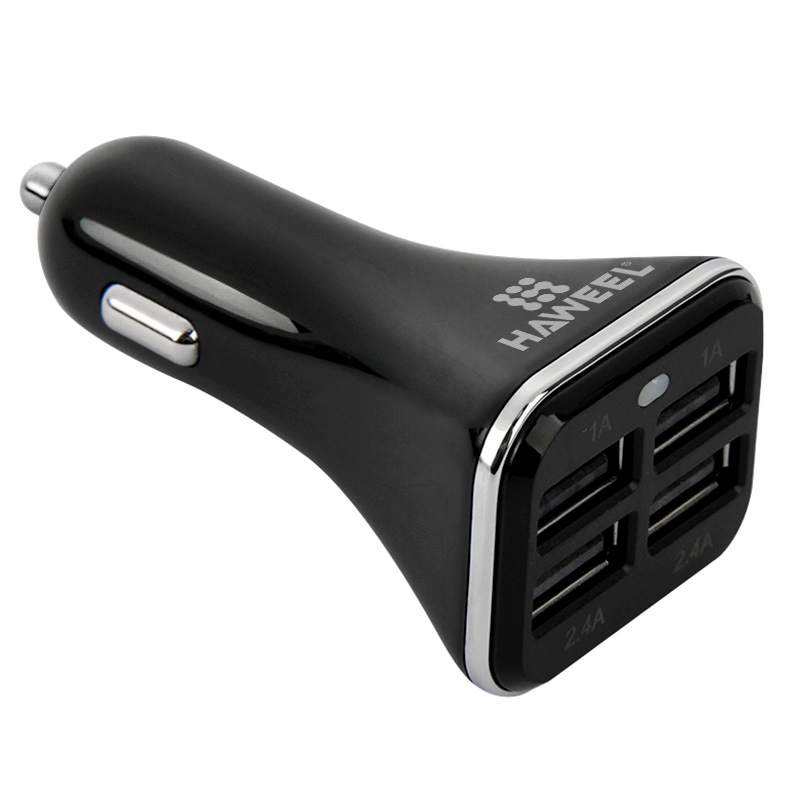 HAWEEL Universal 5V 6.8A 4 USB Ports Car Charger for Smartphone / Tablet PC(Black) HAWEEL Universal 5V 6.8A 4 USB Ports Car Charger for Smartphone / Tablet PC(Black)