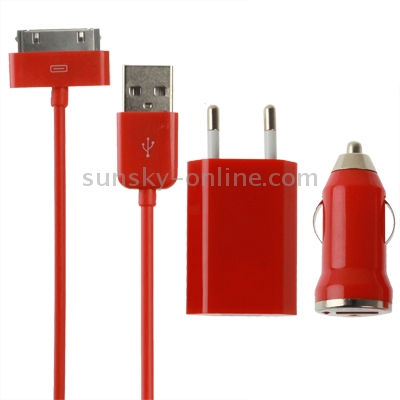 3 in 1 ( Home Charger, Car Charger, 30 Pin Cable) Travel Kit