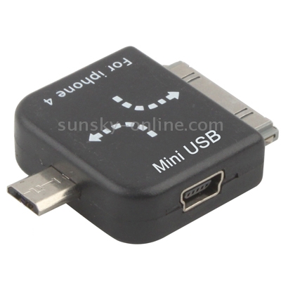 Charging Adapter Converter for iPhone 4 & 4S, iPhone 3GS/3G, iPad 2/iPad 3, iPod Touch ,Galaxy i9500/i9300/i9260/i9080/i9180 and Other Phone(Black)
