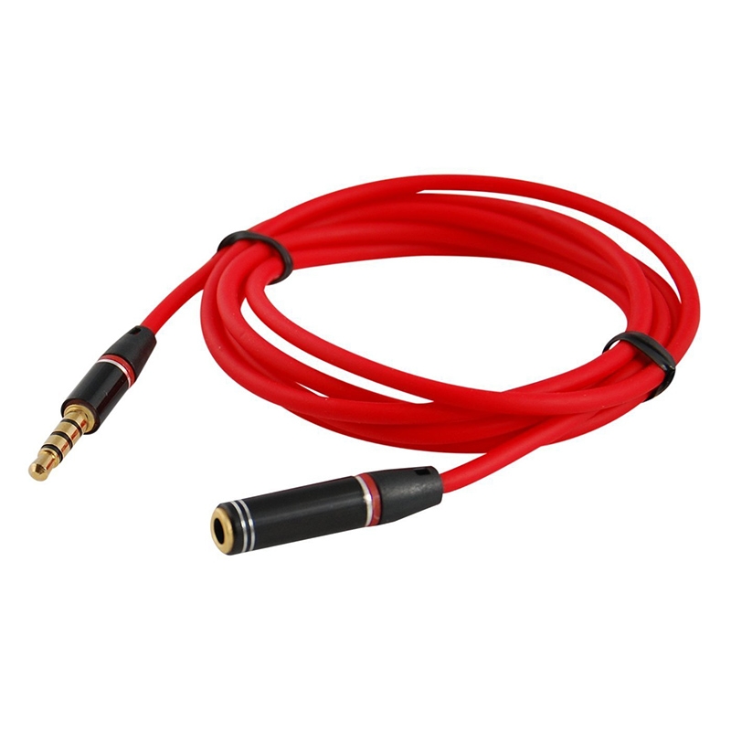 1.2m Aux Audio Cable 3.5mm Male to Female, Compatible with Phones, Tablets, Headphones, MP3 Player, Car/Home Stereo & More(Red)