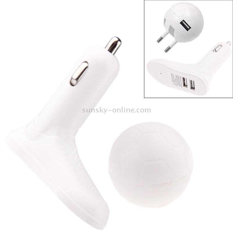 2014 Football 2 in 1 15W Universal AC / DC Charger Adapter with USB Port & Car Charger
