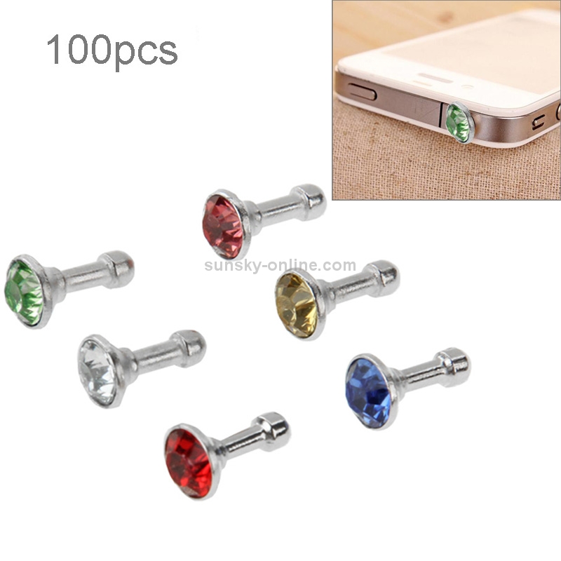 100 PCS Diamond Earrings Stud 3.5mm for iPhone 4 & 4S 100 PCS Diamond Earrings Stud 3.5mm for iPhone 4 & 4S